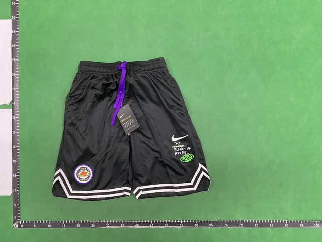 Black basketball shorts — single-product front QC photo