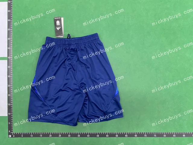 Blue swim shorts — single-product front QC photo