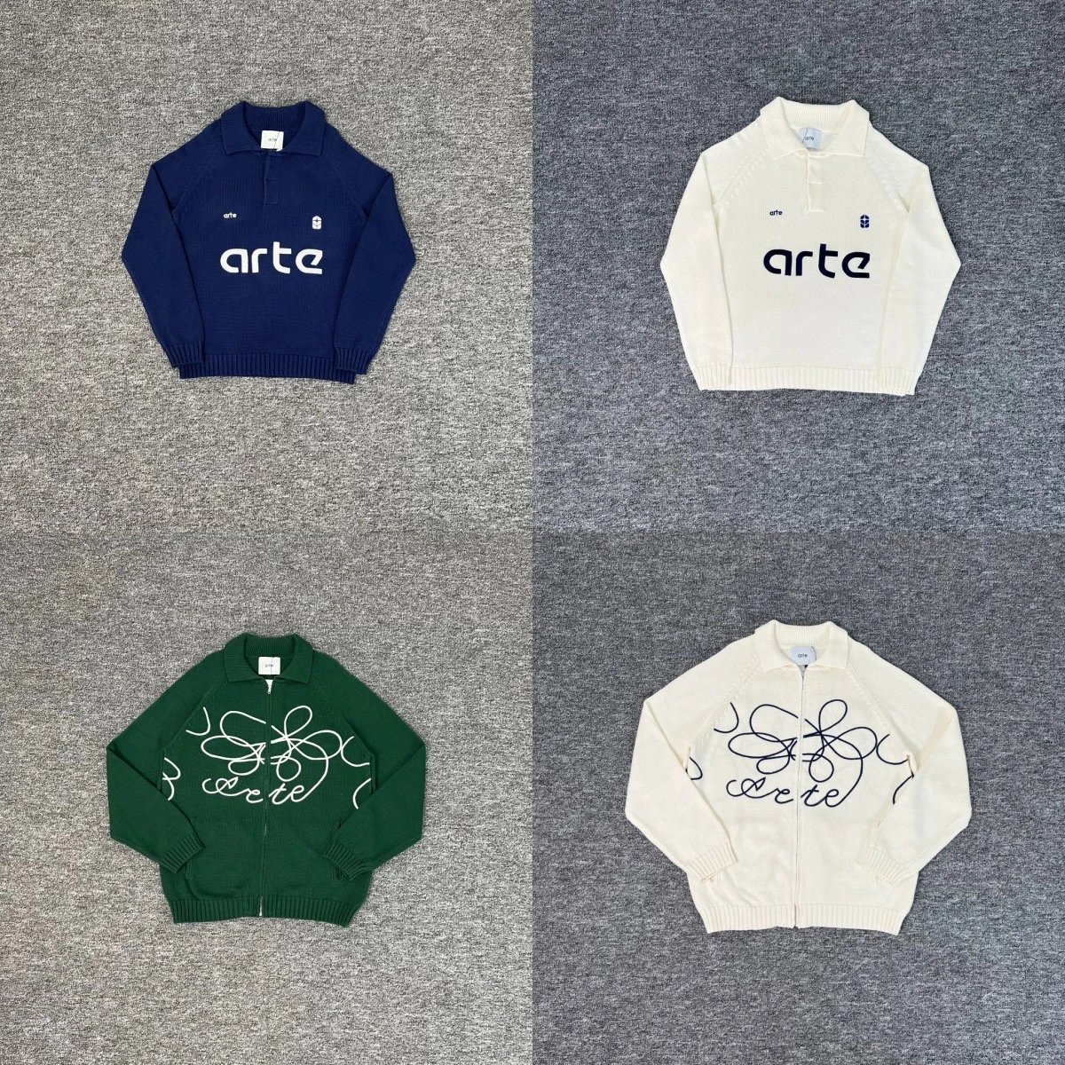 A*te Letter knitted collared long-sleeved sweater