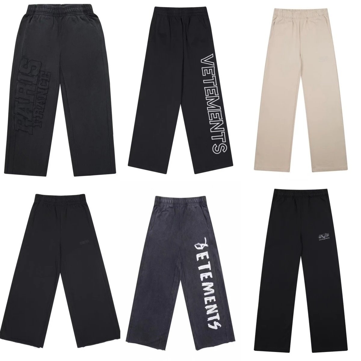 潮牌刺绣字母潮流签名OS宽松长裤男女休闲裤