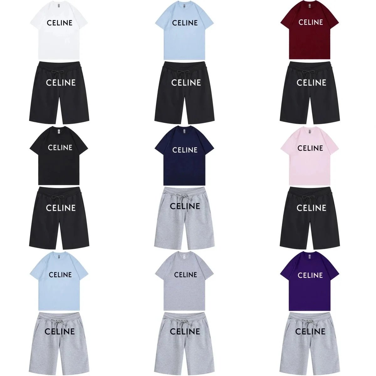 New summer print letter print unisex cotton short-sleeved drawstring casual sports versatile T-shirt