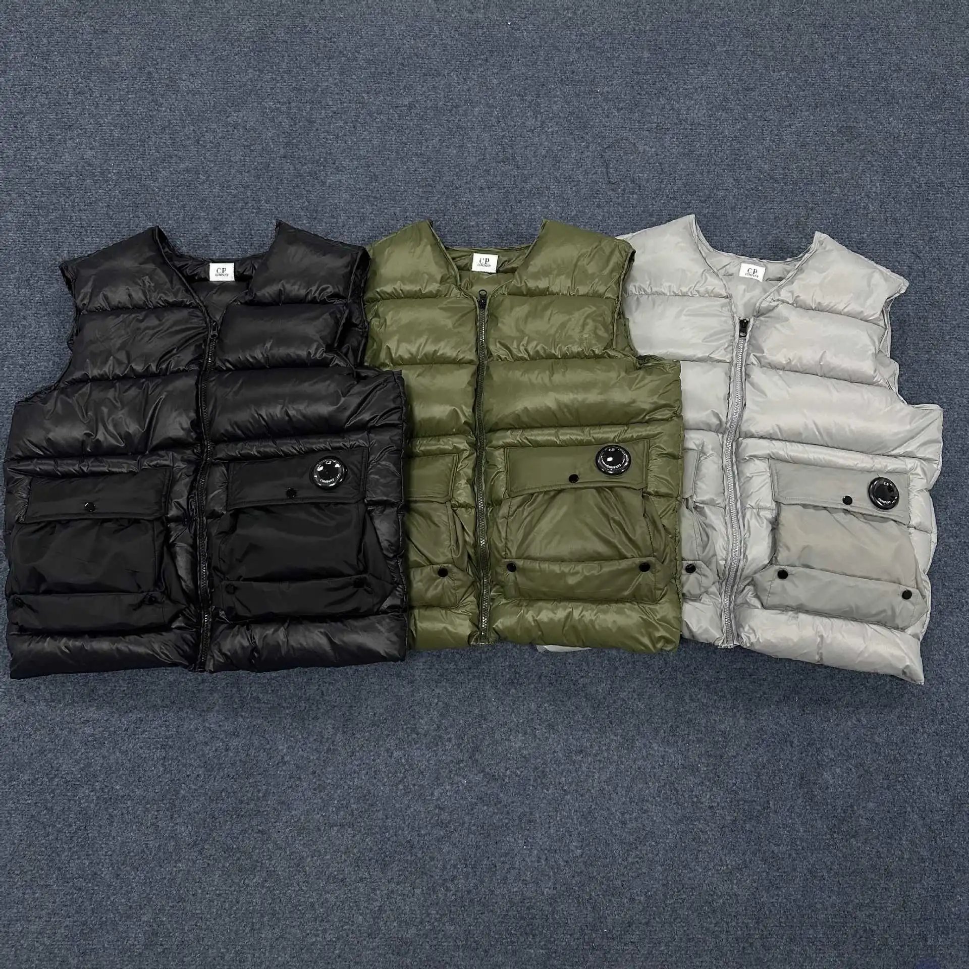 High-quality vest, cotton-padded jacket, lens badge, nylon reflective workwear cotton-padded jacket