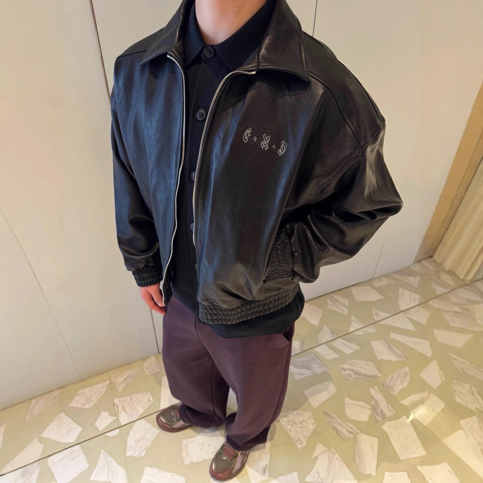 ERD忧郁的富二代画家的妻子PU皮衣外套